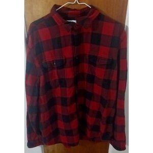 Sonoma Red Black Plaid Flannel Shirt Mens Size XXL Button-Up Long Sleeve